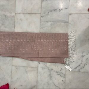 Blush Pink Fringe Woven Scarf